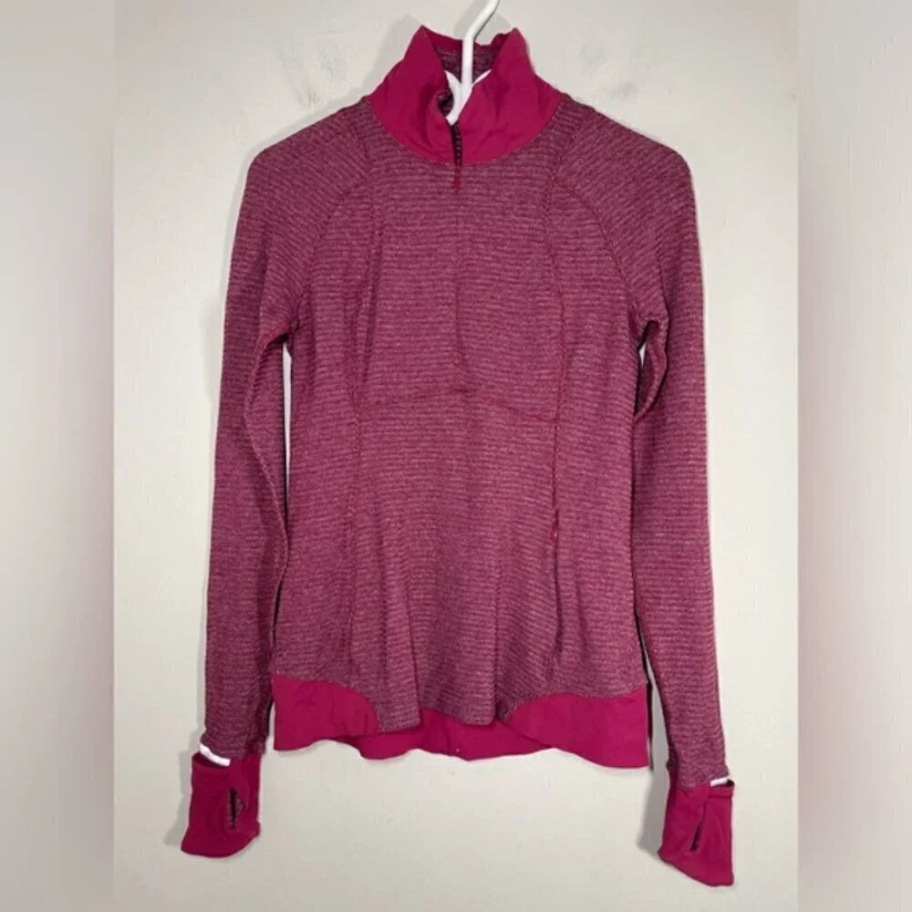 Lululemon Runderful 1/2 Zip Pullover size 6 Berry Rumble
